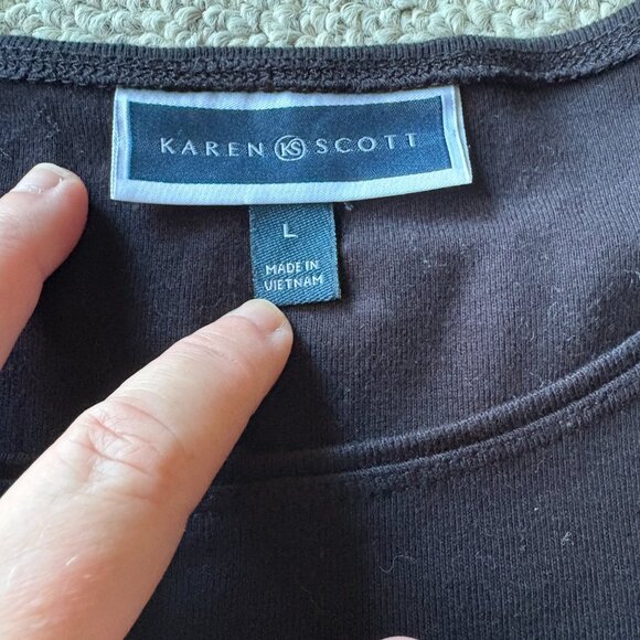 Karen Scott L Pumpkin Sequin Shirt Fall Autumn Thanksgiving Halloween Cozy Top - Picture 3 of 7